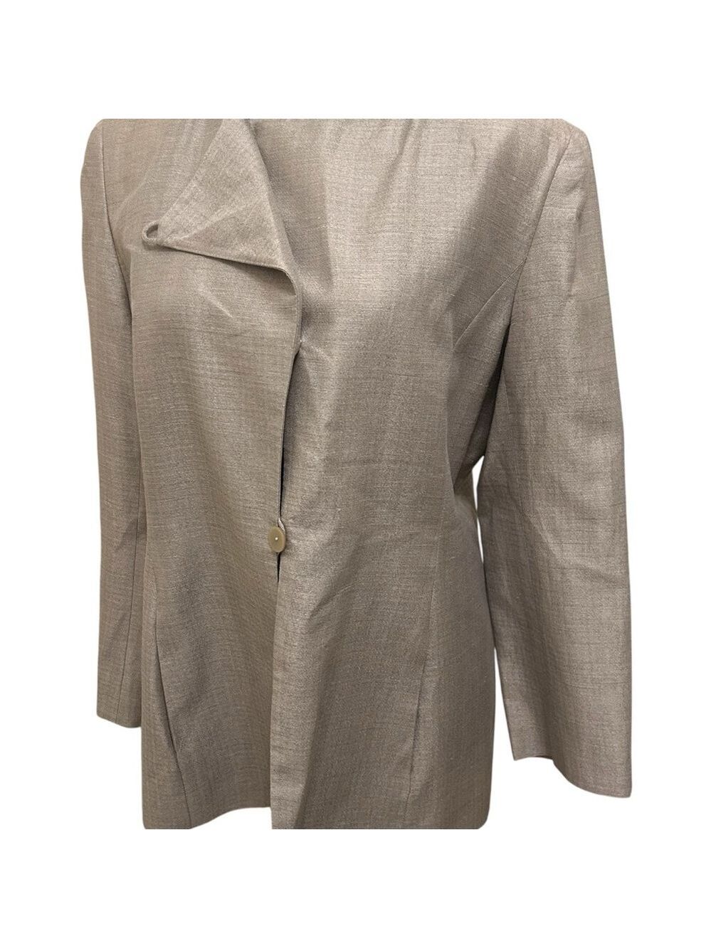 Vintage Giorgio Armani Italy Linen Silk Nylon Blazer Quiet Luxury Glam Minimal